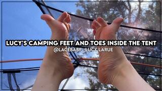 Lucy's Camping Feet and Toes Inside the Tent