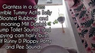 Avi Giantess in a dress Terrible Tummy Ache Belly Bloated Rubbing and moaning Milf Double Dump Toilet Sounds and spying cam hairy bush milf Runny D Ploppy Potty and Pee Sounds