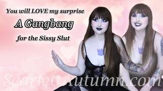 A surprise gangbang for the Sissy Slut - MP4 SD 480p