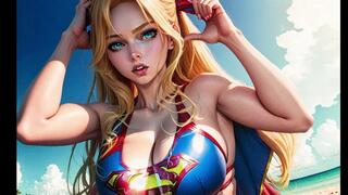 Supergirl on the beach