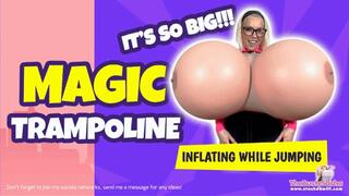 Magic Trampoline Inflation! Breast Expansion while jumping