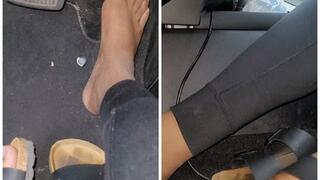 Vid Collage of Both Feet While Driving