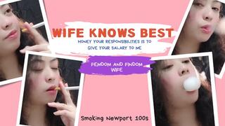 WIFE KNOWS BEST (NEWPORT 100S) (CLOSE UP)