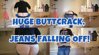 HUGE Buttcrack in Jeans While Cleaning Bathroom