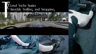Land Yacht Series: Trouble Stalling and Stopping in Black Stiletto Pumps (mp4 1080p)