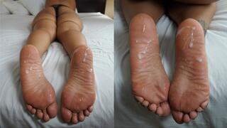 Little Bleu J's First Footjob Experience