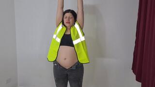 Stretching wearing tight jeans