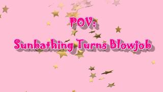 Dakota Marr POV Sunbathing and Blowjob Outdoors Solo Bikini BJ Spit Gag