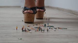 Giantess Crushes Tinies in 6 Different Pairs of Shoes (Static angle only)