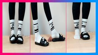 Nike Slipper and Nike Socks Cock Crush with cum I Jamaica Baddie
