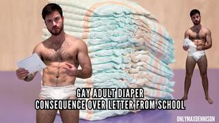 GAY ADULT DIAPER CONSEQUENCE OVER LETTER FROM SCHOOL