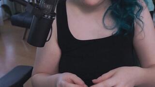 Gum Chewing ASMR - chewing gum and making eye contact while I lightly touch myself