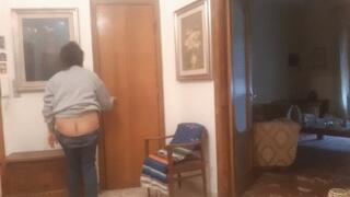 CLEANING THE CLOSET SHOWING ASSCRACK