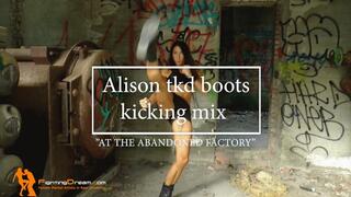 Alison tkd boots kicking mix at the abandoned factory