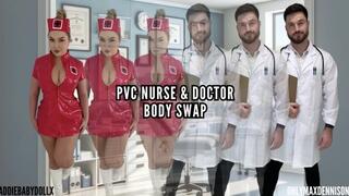 PVC Nurse body swap with Doctor & Fuck
