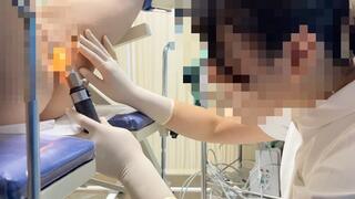 Asian drop nurse enema, anal inspection and hand job