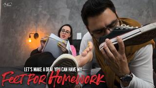 Bully girl Nara blackmail nerdy guy into foot slavery (720 EN-sub)