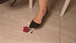 Toe tapping in high heeled shoes and crush a rose (Cr)