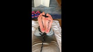 PopcornSolesGirl’s soles get to taste the Wartenberg wheel, then whipped