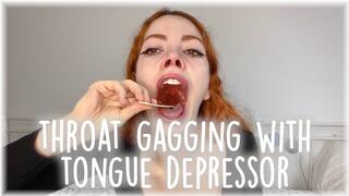 THROAT GAG WITH TONGUE DEPRESSOR 4K Mouth throat gag tongue and uvula fetish Kitty Stepsis 1080 wmv