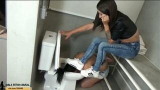 Cleaning the bathroom with your tongue (toilet slave girl) by Jessi # SD MOBILE