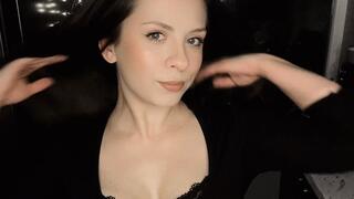 Sexy SmokingJul mini black dress and stockings