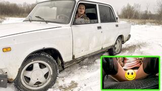 VIKA GOT STUCK IN THE SNOW IN A VAZ 2107_1080 PRO RES HDR (full video 40 min) upskirt version
