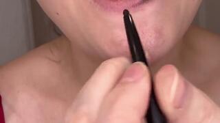 Black Lip Liner And Lipstick Worship