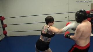 Irene Silver vs Rocky M Mixed Boxing Session (Standard Def) Beatdown
