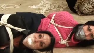Samantha and Gina Rae bound and gagged totally helpless when a Swindle goes wrong