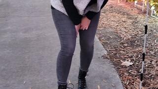 Lexi's desperate jeans wetting at the park