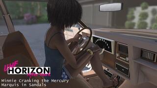 Minnie Cranking the Mercury Marquis in Sandals 1080p