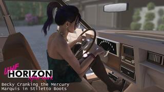 Becky Cranking the Mercury Marquis in Stiletto Boots 1080p
