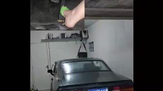 Amanda 2 in 1 cranking stalling and reversing her Opala out of the garage (w/ pedal cam)