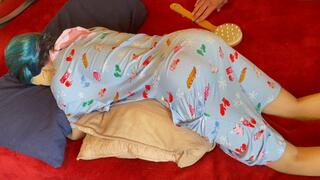 Bed, Bathbrush, Belt, and Her Bottom