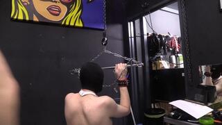 hard bull whipping on this bondaged mummie target