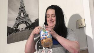 Savoury Food Turned Into Powder Beneath High Heels CLOSE UP (4K)