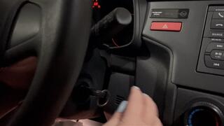 Juliette on a real Pedal Pumping Barefoot - Blue Pedicure Long Toenails - FOR MOBILE DEVICES USERS - PEDAL PUMPING - STINKY FLATS - REVVING - BLUE PEDICURE - LONG TOENAILS - BAREFOOT