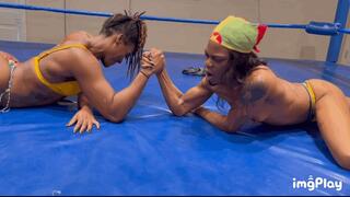 Part 1 FIRST TIME EVER Britny Mercury (Topless) vs Chazzie in a VERY HIGHLY Competitive arm wrestling match