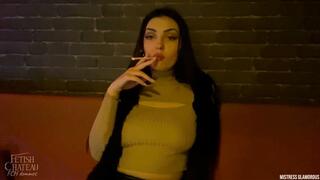 Mistress Glamorous will smoke and feed you with cigarettes ash POV - Polish Language
