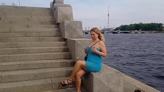 Ass and pussy licking in public