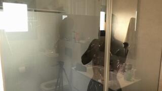 Rubber doll take shower