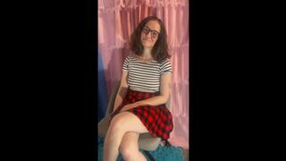 Slutty Nerd Confesses Fantasies and Cums