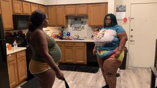Ebony bbw gets a hard spanking for breaking the kitchen table.