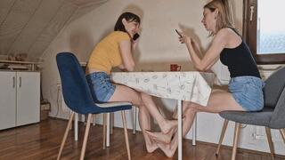 Playing footsie while we talk on the phone