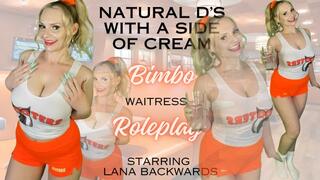 Natural D's with a side of Cream Bimbo Waitress Roleplay (480WMV)