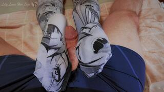 Japanese Ahegao Stocking Footjob Cum on Nylon Feet