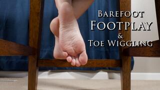 Barefoot Footplay and Toe Wiggling Feet Soles Fetish Under Chair - Kylie Jacobsx - MP4 1080p HD
