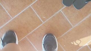 Tiny in the gym shoe