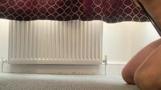 Bound and wrapped cleans mistresses ass and sucks her strap on